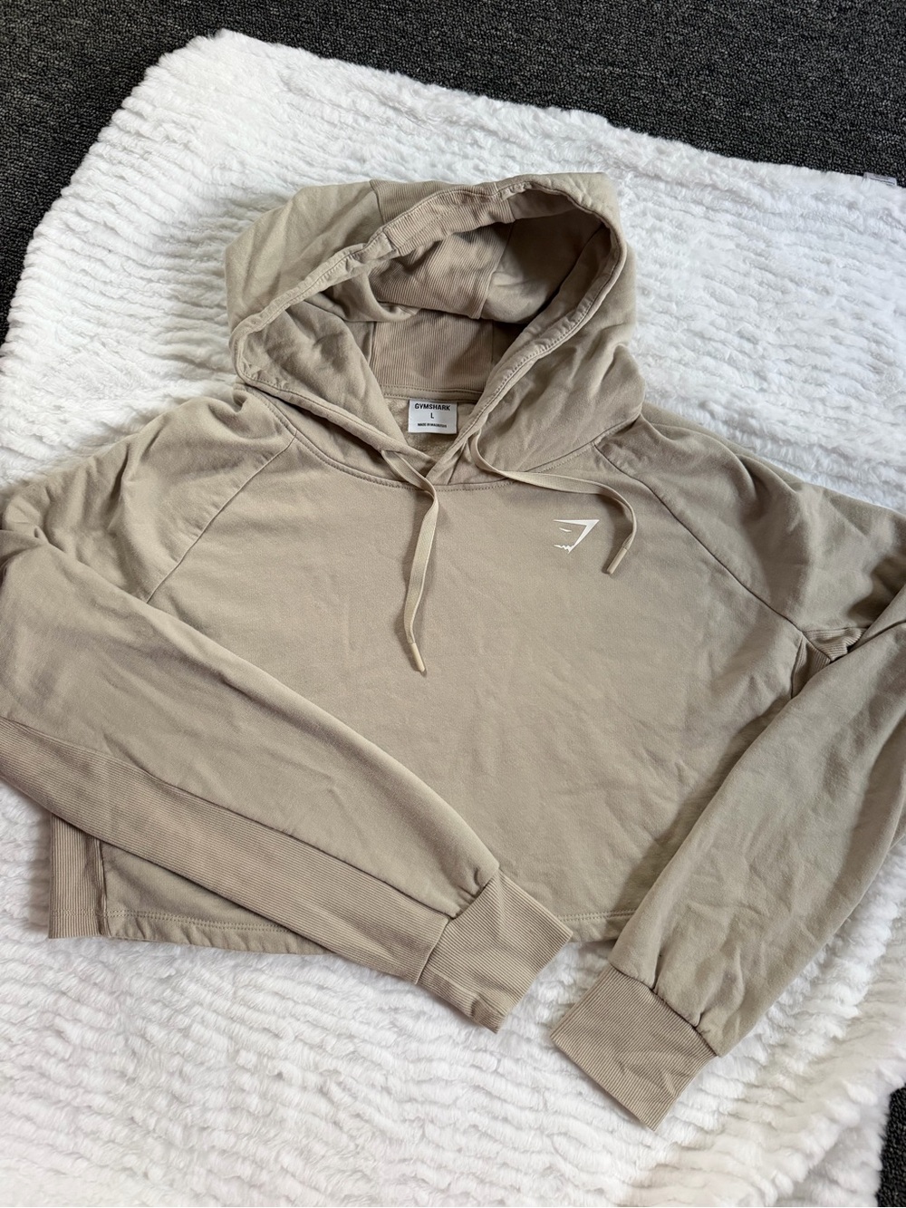 Gymshark Taupe Cropped Hoodie